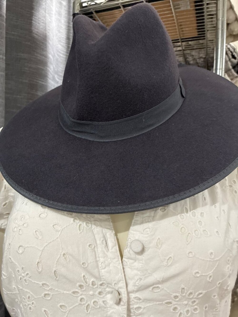 A New Day Wool felt wide-brim fedora hat featuring a tonal matching ribbon band.